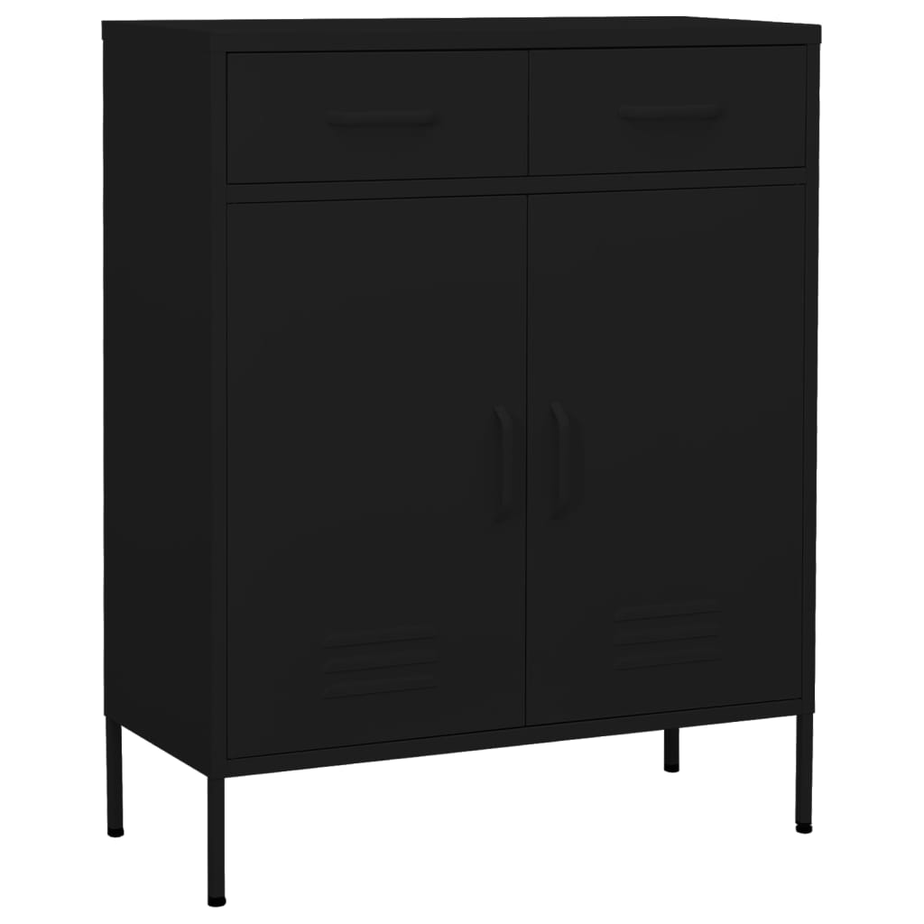 Armoire de rangement noire 80x35x101,5 cm en acier