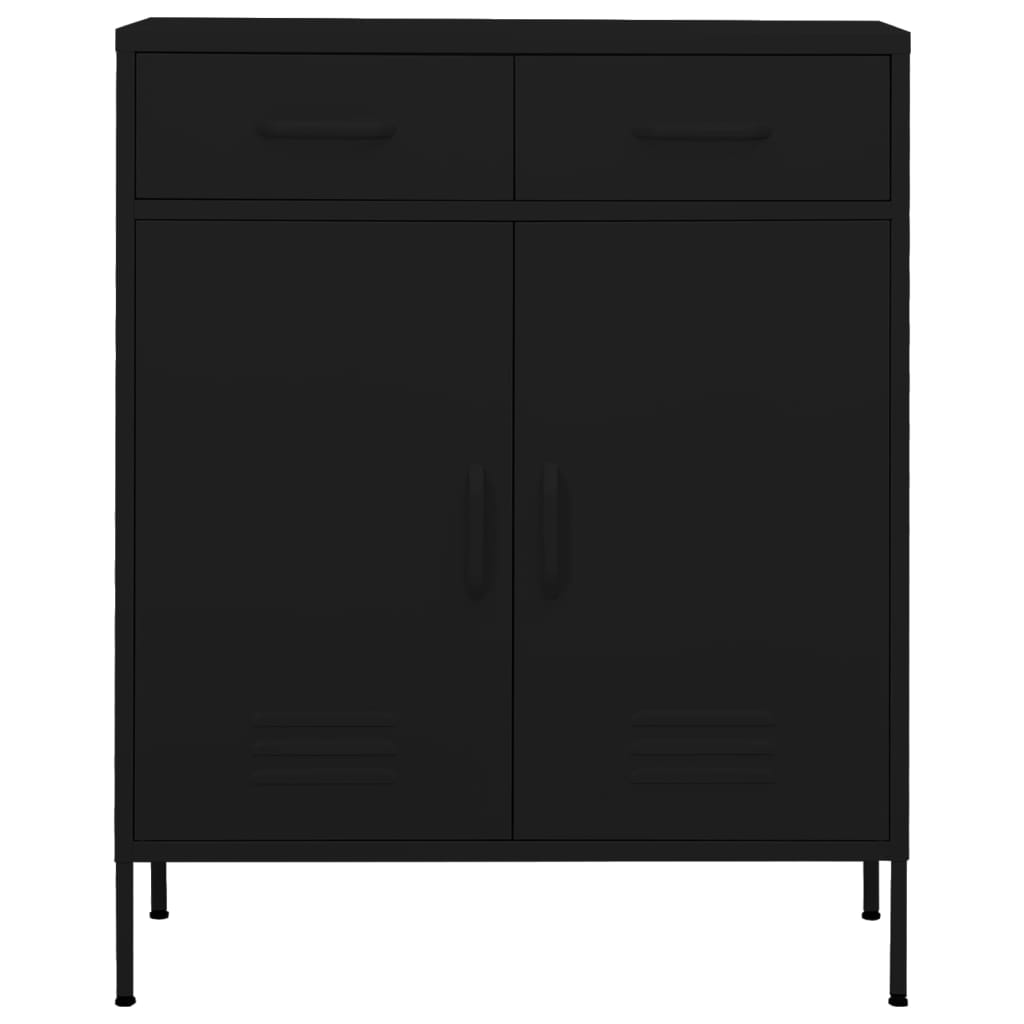 Armoire de rangement noire 80x35x101,5 cm en acier
