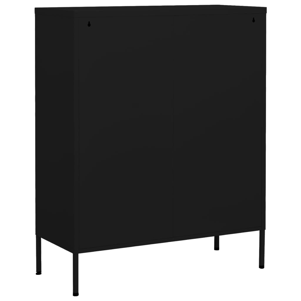 Armoire de rangement noire 80x35x101,5 cm en acier