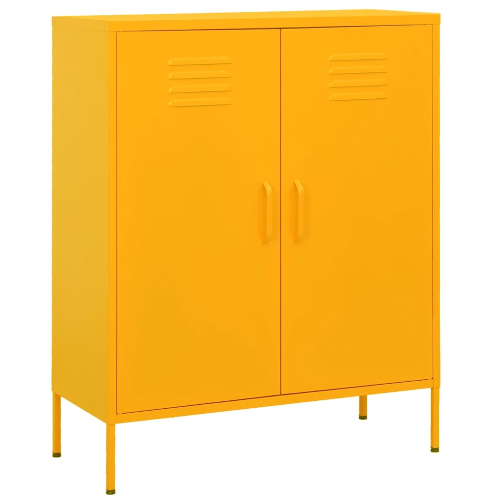 Meuble de rangement jaune moutarde 80x35x101,5 cm acier