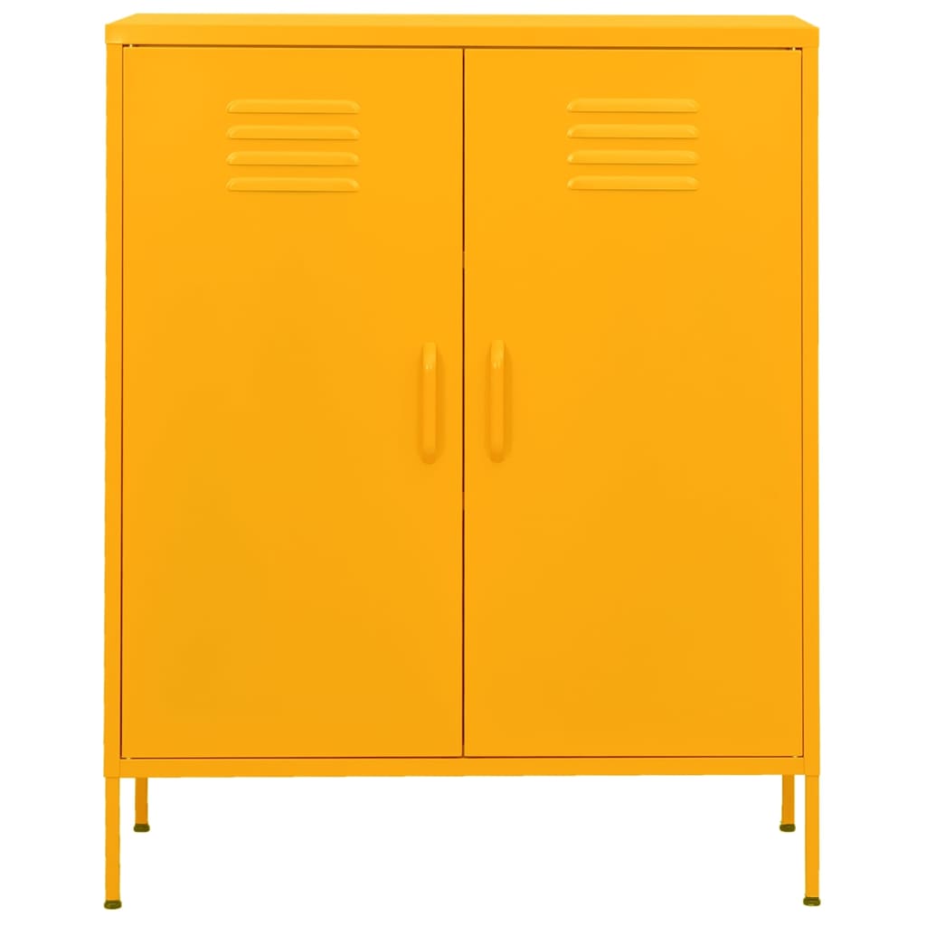 Meuble de rangement jaune moutarde 80x35x101,5 cm acier