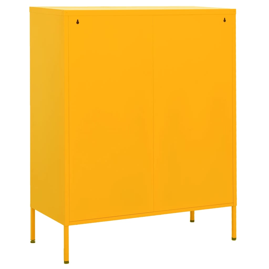 Meuble de rangement jaune moutarde 80x35x101,5 cm acier