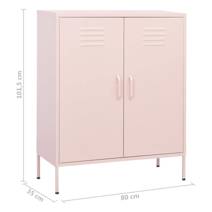 Beistellschrank Rosa 80x35x101,5 cm Stahl