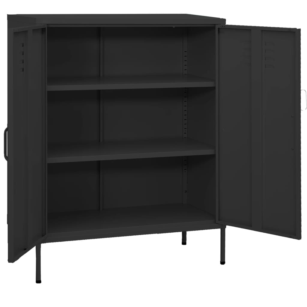 Armoire de rangement anthracite 80x35x101,5 cm en acier