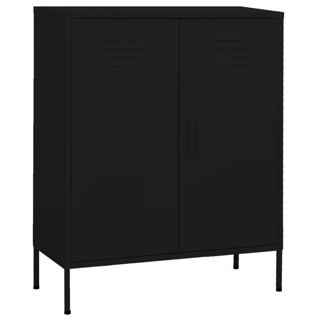 Armoire de rangement noire 80x35x101,5 cm en acier