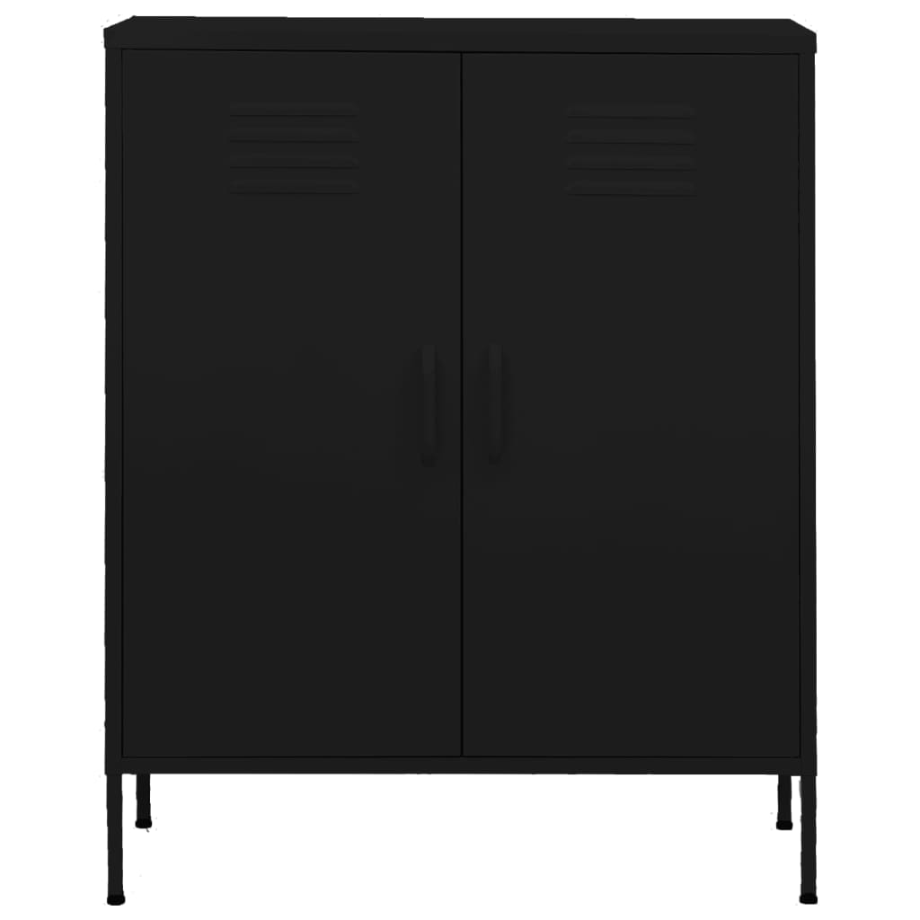 Armoire de rangement noire 80x35x101,5 cm en acier