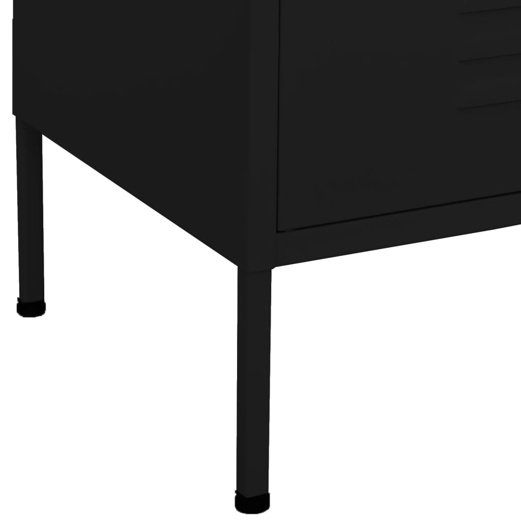 Armoire de rangement noire 80x35x101,5 cm en acier