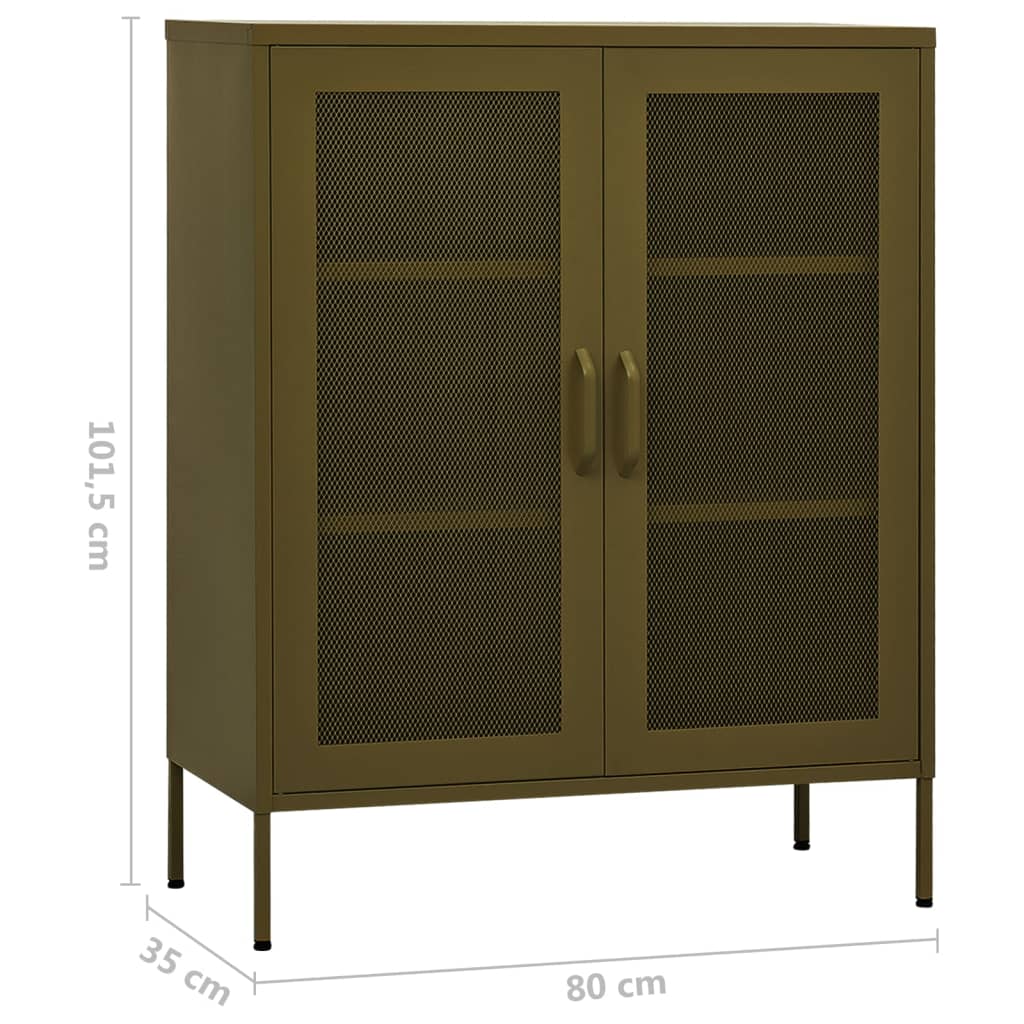 Storage cabinet olive green 80x35x101.5 cm steel