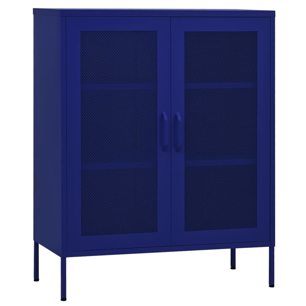 Armoire de rangement bleu marine 80x35x101,5 cm en acier