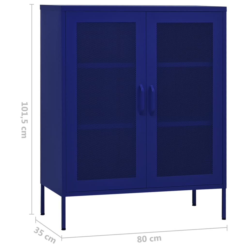 Armoire de rangement bleu marine 80x35x101,5 cm en acier