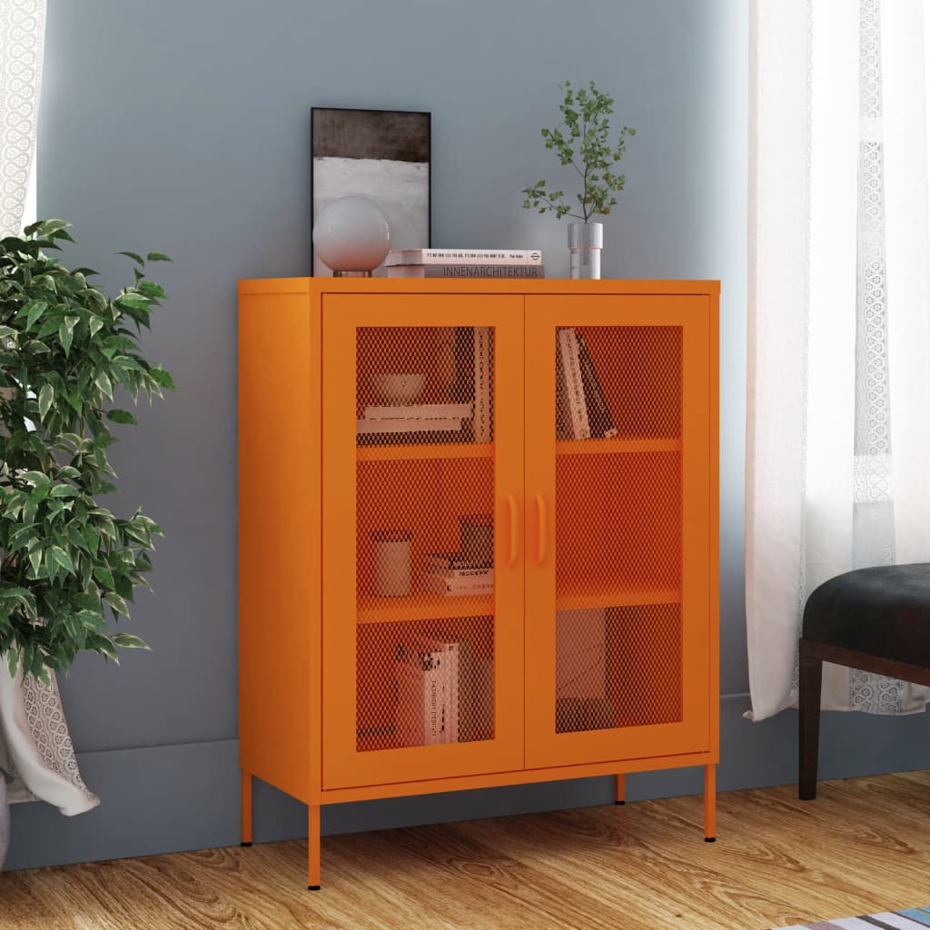 Storage cabinet orange 80x35x101.5 cm steel