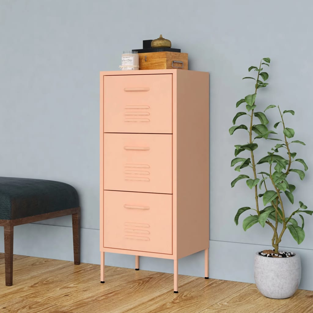 Storage cabinet pink 42.5x35x101.5 cm steel