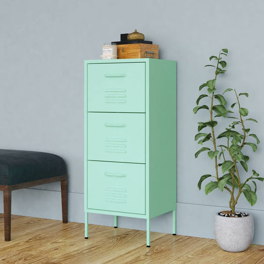 Armoire de rangement vert menthe 42,5x35x101,5 cm acier