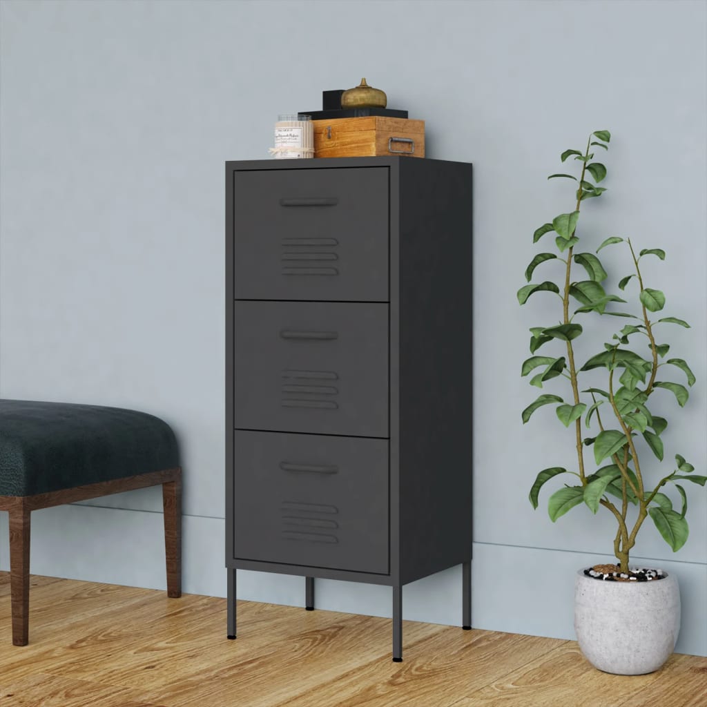 Armoire de rangement anthracite 42,5x35x101,5 cm acier