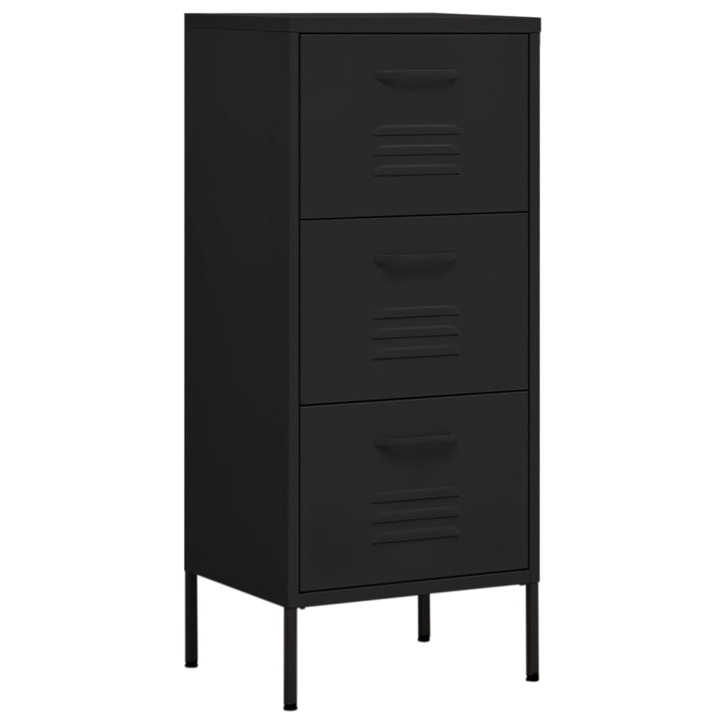 Armoire de rangement noire 42,5x35x101,5 cm en acier