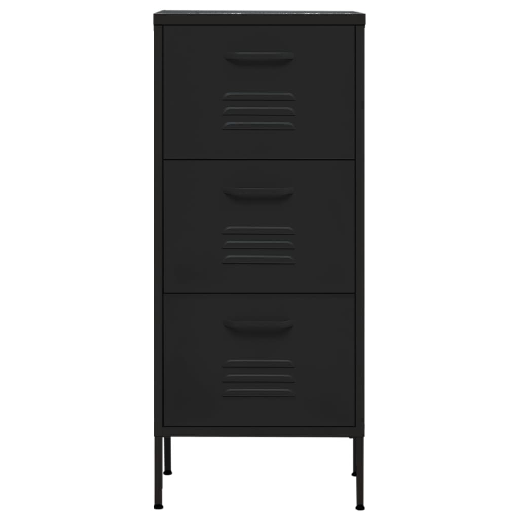 Armoire de rangement noire 42,5x35x101,5 cm en acier