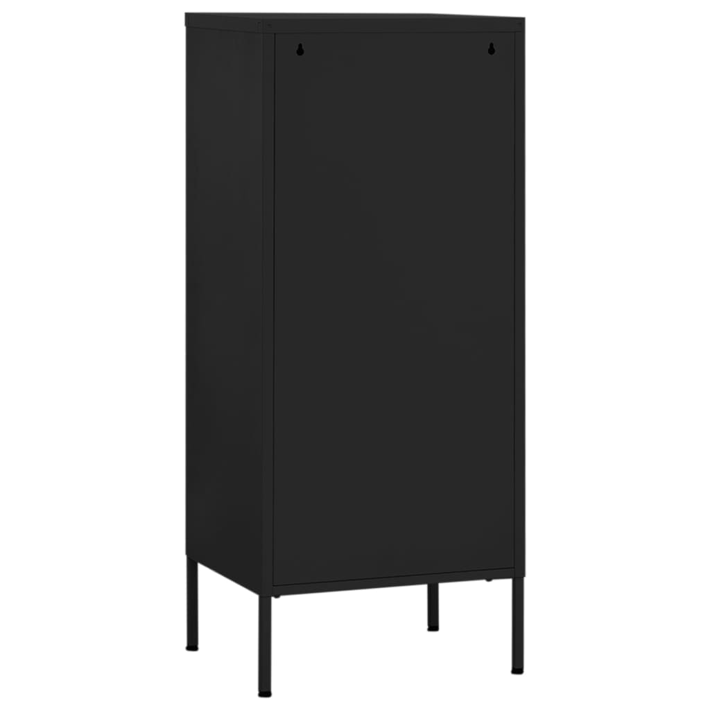 Armoire de rangement noire 42,5x35x101,5 cm en acier