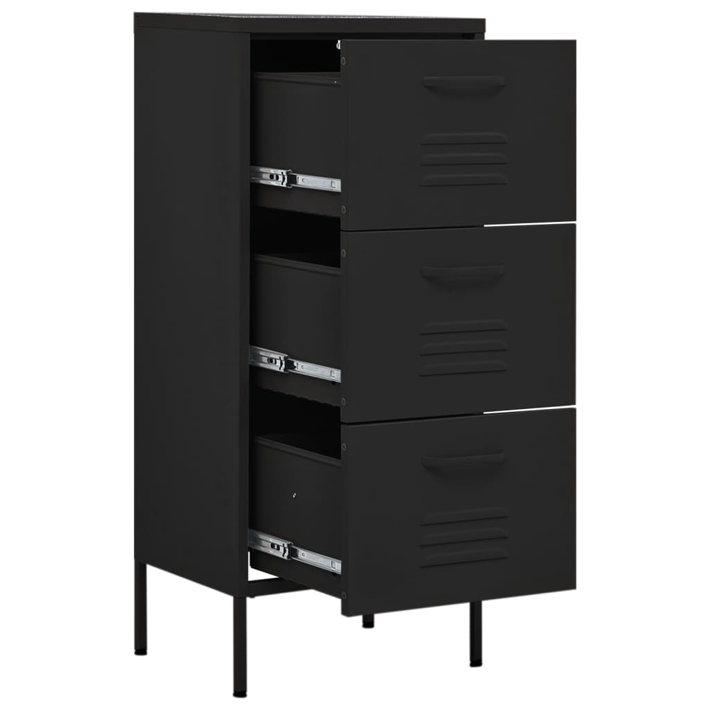 Armoire de rangement noire 42,5x35x101,5 cm en acier