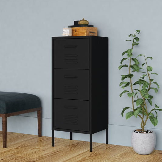 Armoire de rangement noire 42,5x35x101,5 cm en acier