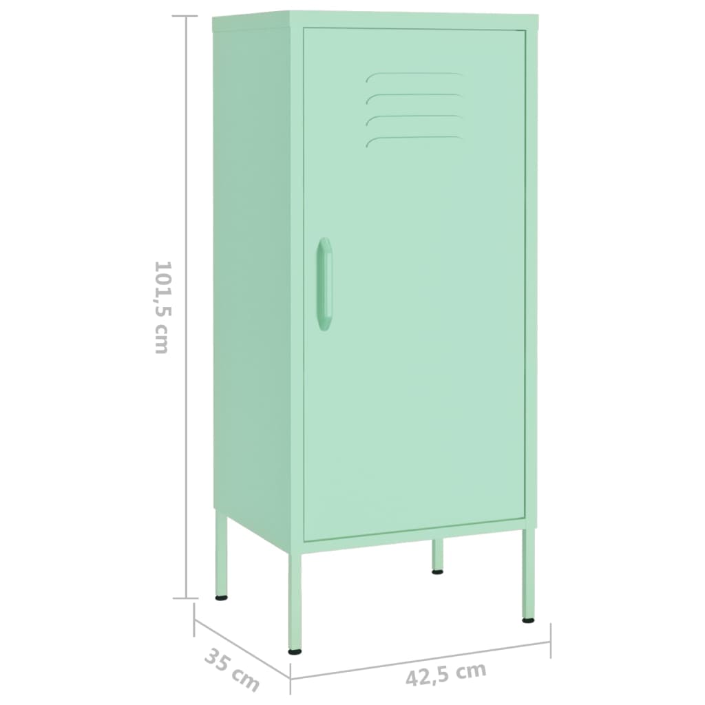 Armoire de rangement vert menthe 42,5x35x101,5 cm acier