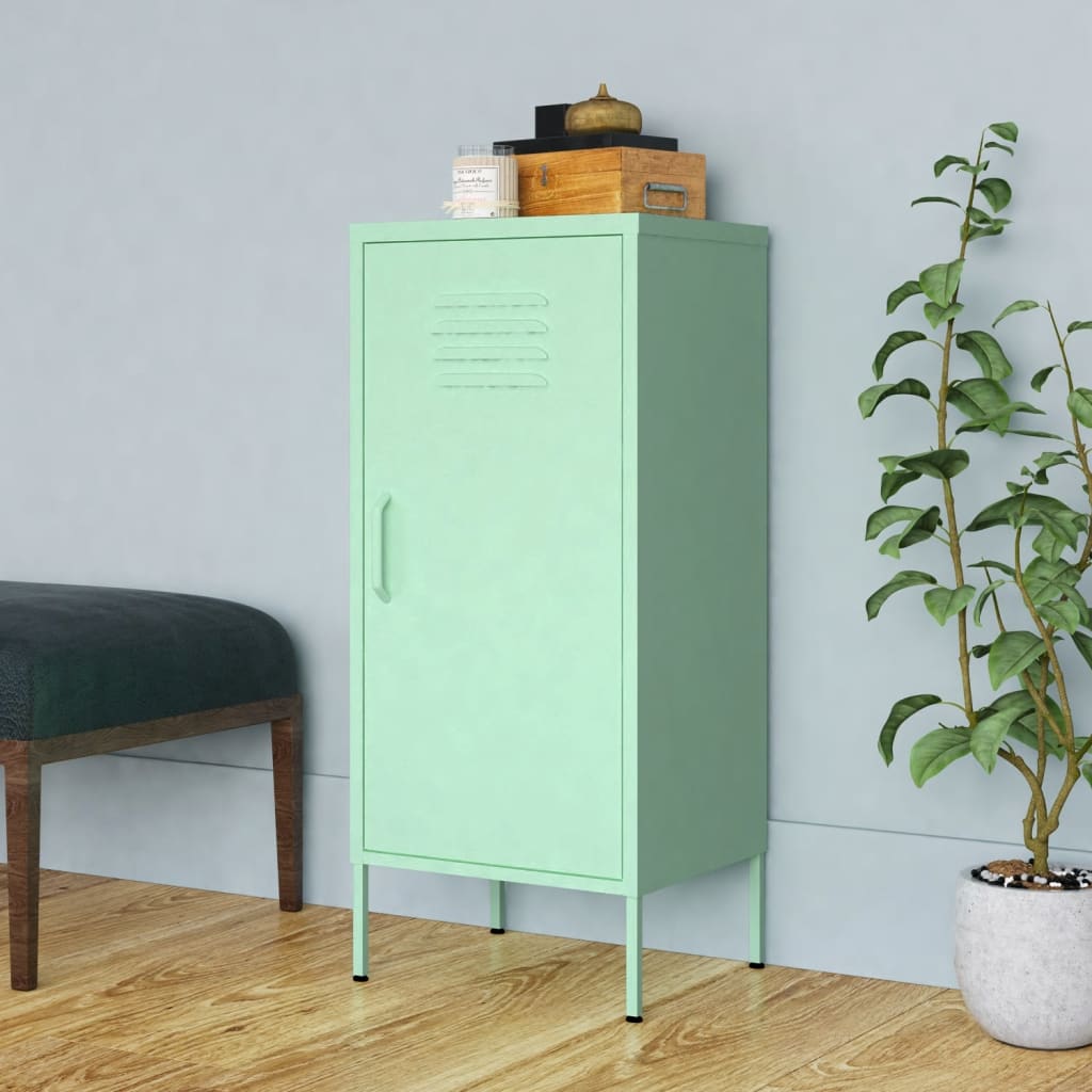 Armoire de rangement vert menthe 42,5x35x101,5 cm acier