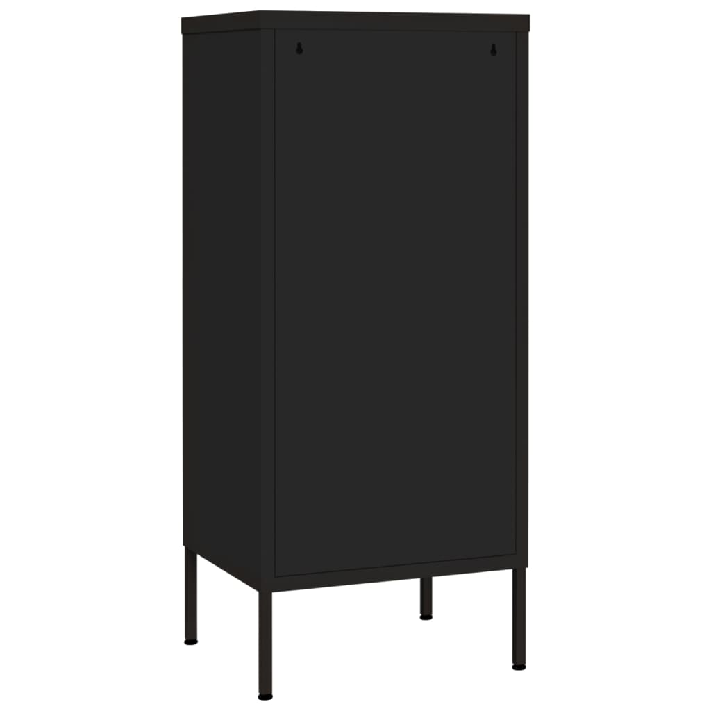 Armoire de rangement noire 42,5x35x101,5 cm en acier