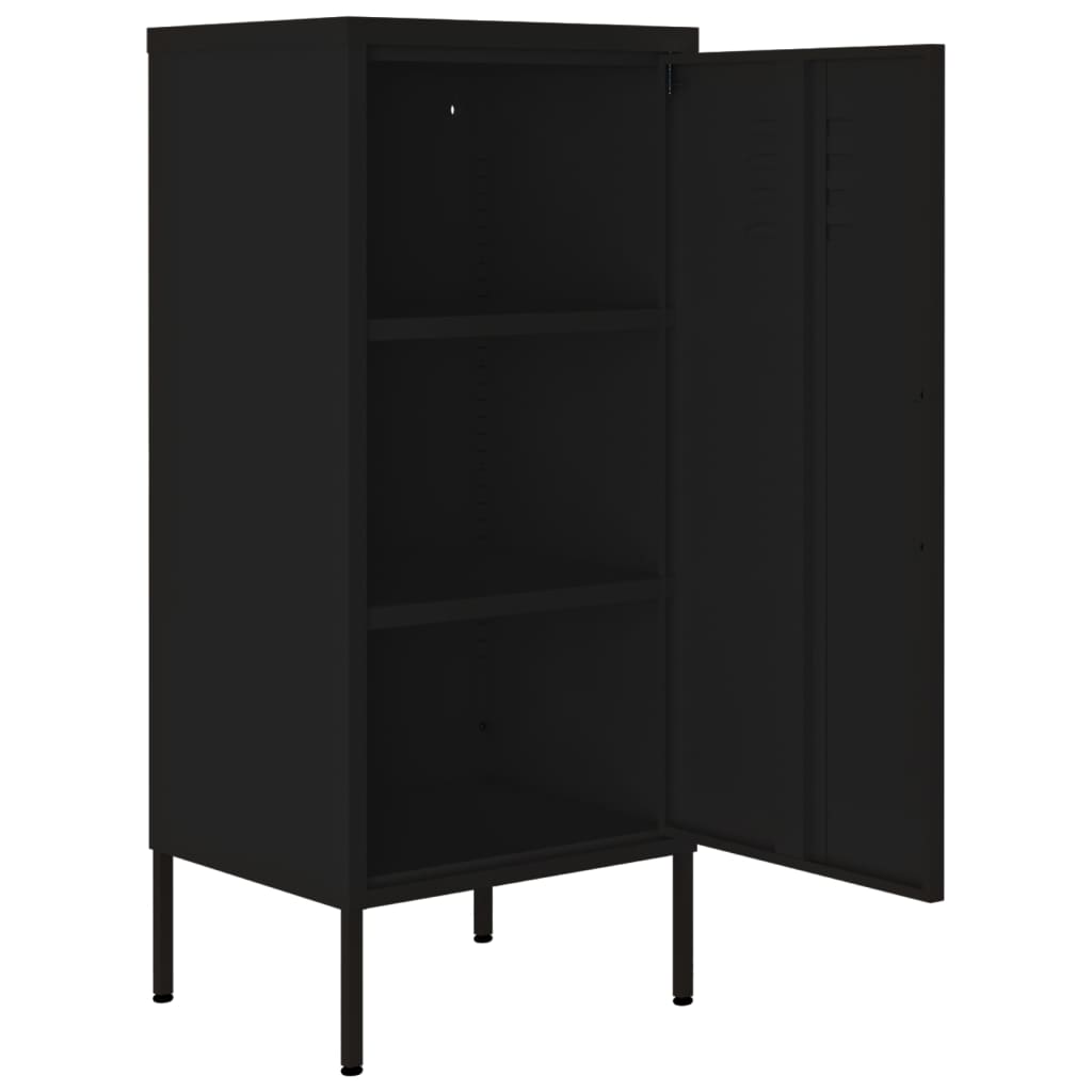 Armoire de rangement noire 42,5x35x101,5 cm en acier