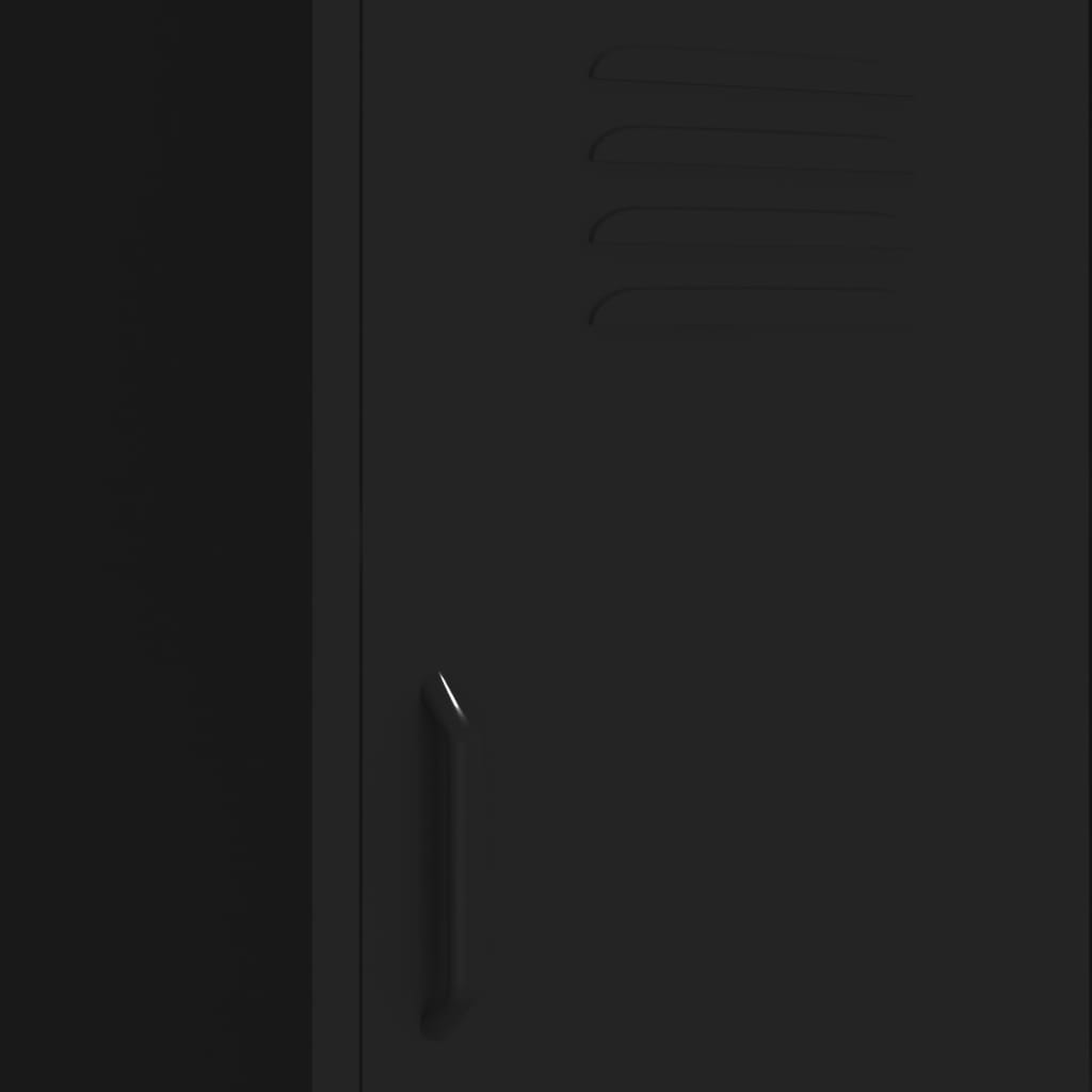 Armoire de rangement noire 42,5x35x101,5 cm en acier