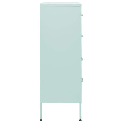 Kommode Minzgrün 80x35x101,5 cm Stahl