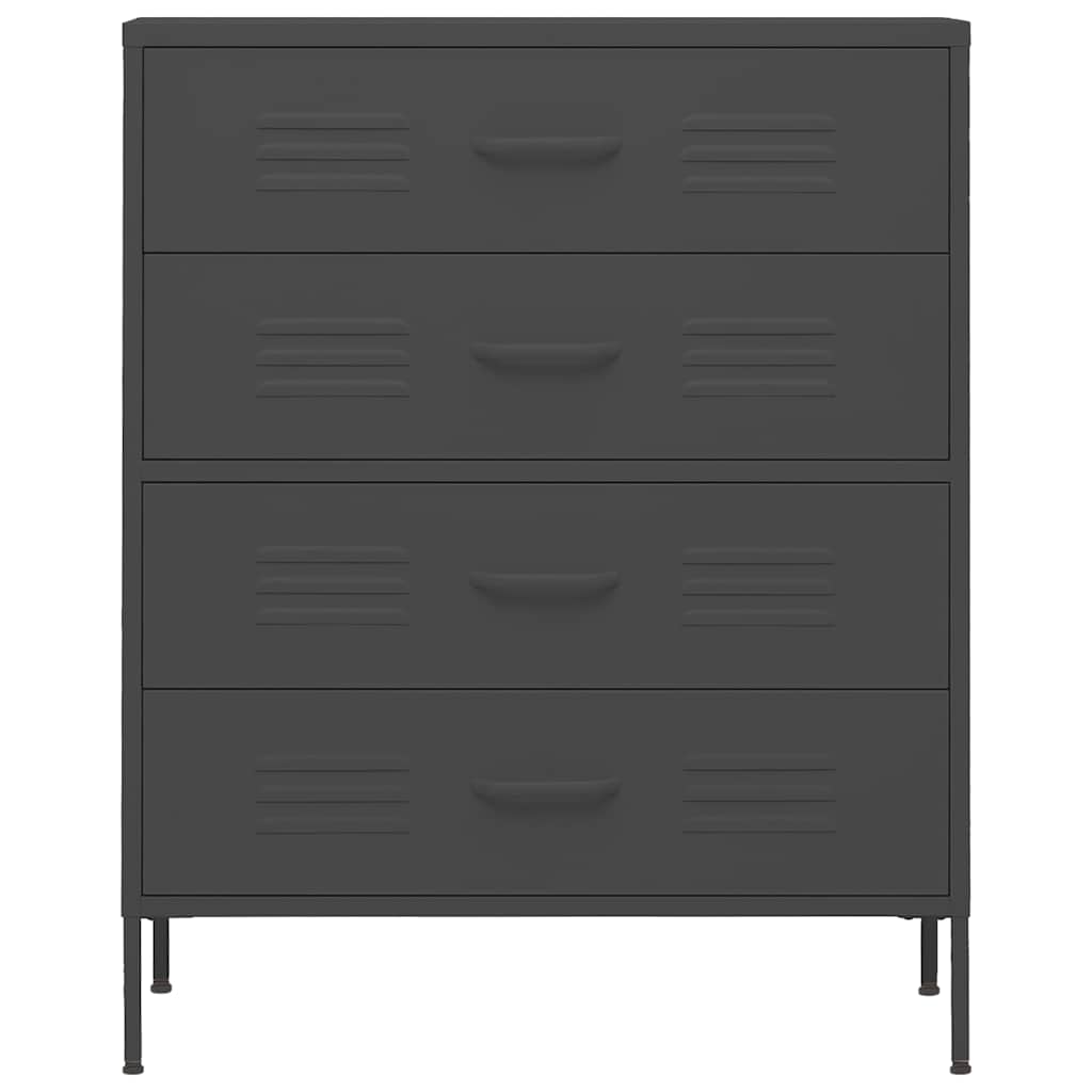Kommode Anthrazit 80x35x101,5 cm Stahl