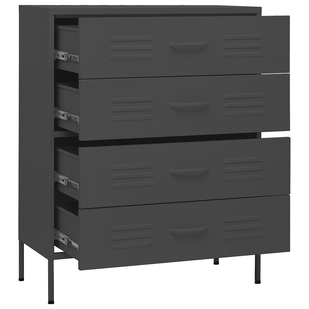 Kommode Anthrazit 80x35x101,5 cm Stahl