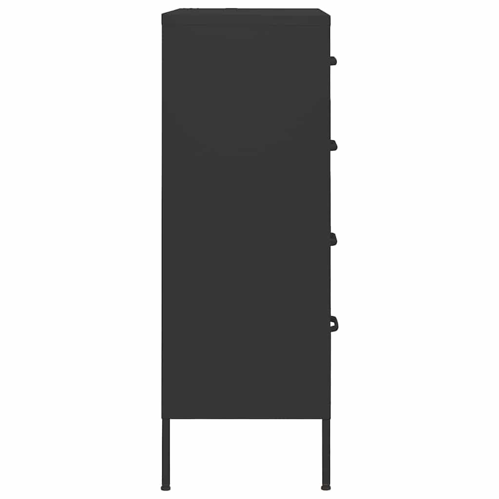 Kommode Schwarz 80x35x101,5 cm Stahl