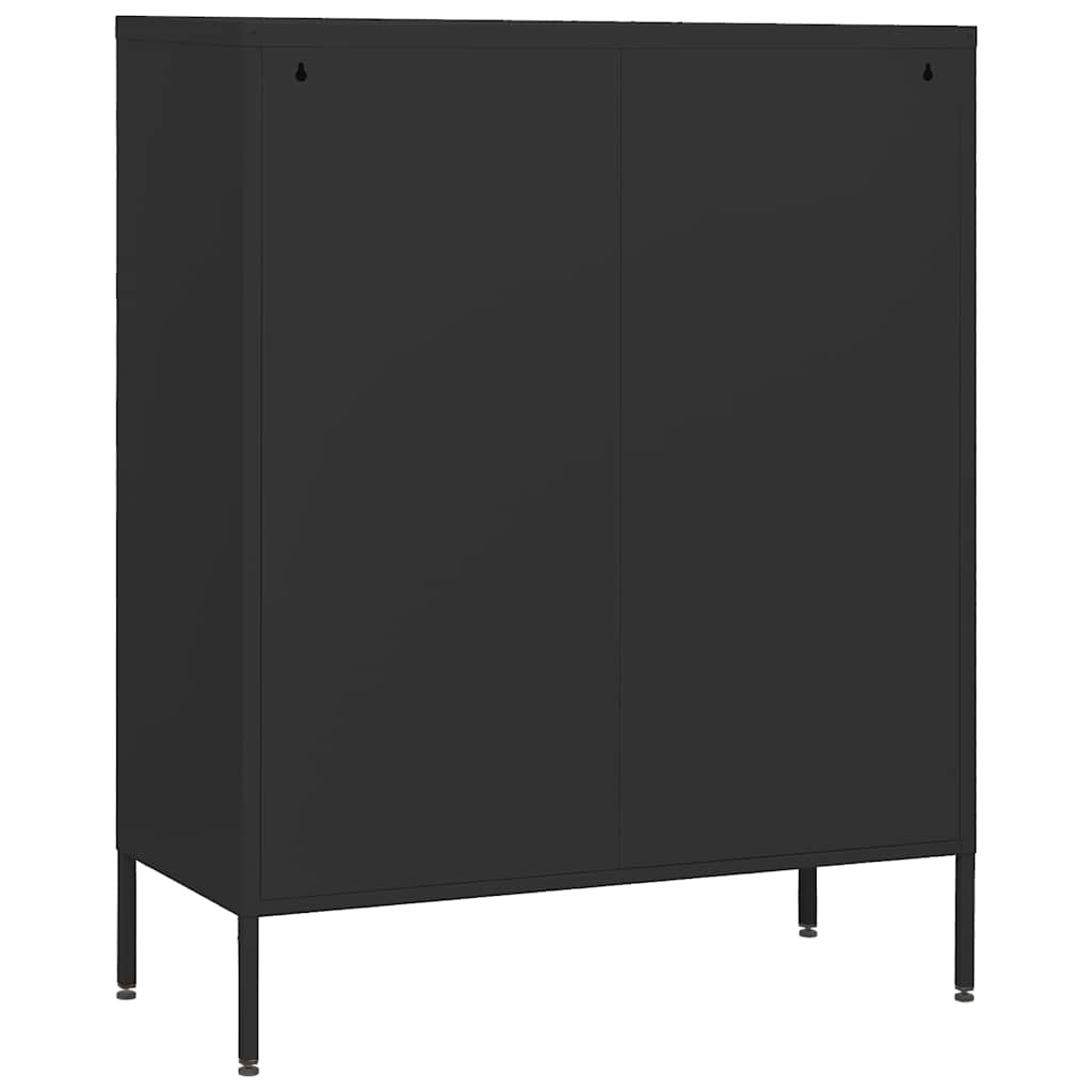 Kommode Schwarz 80x35x101,5 cm Stahl