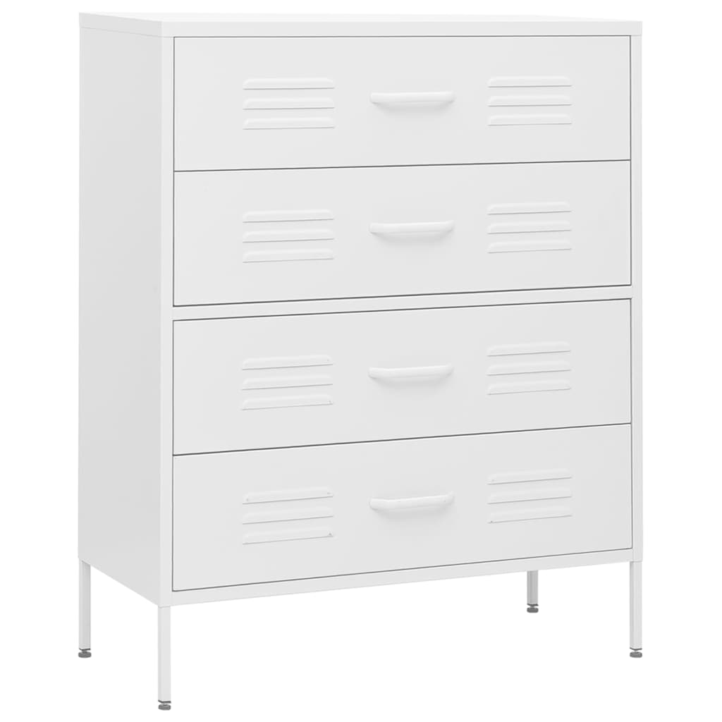 Kommode Weiß 80x35x101,5 cm Stahl