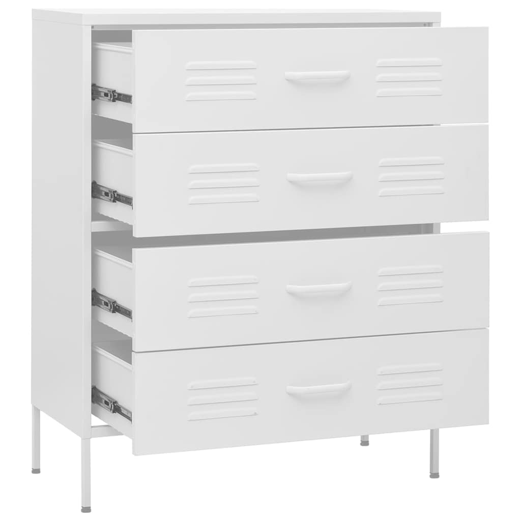 Kommode Weiß 80x35x101,5 cm Stahl
