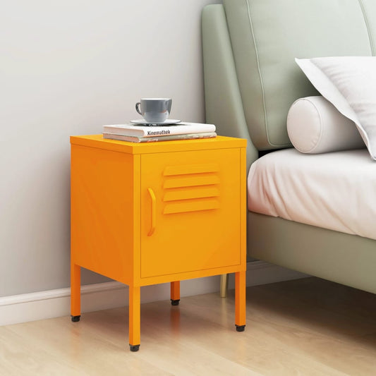 Bedside table mustard yellow 35x35x51 cm steel