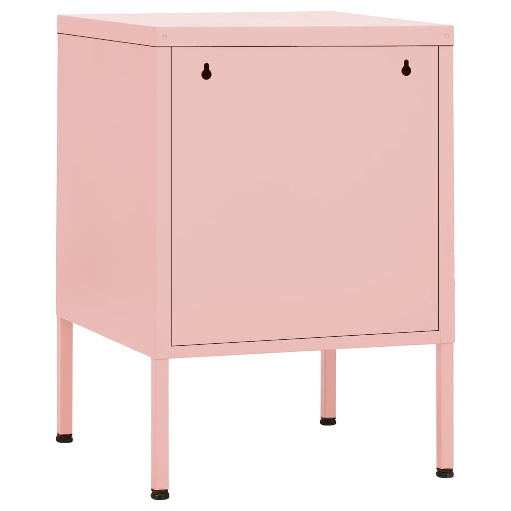 Bedside table pink 35x35x51 cm steel