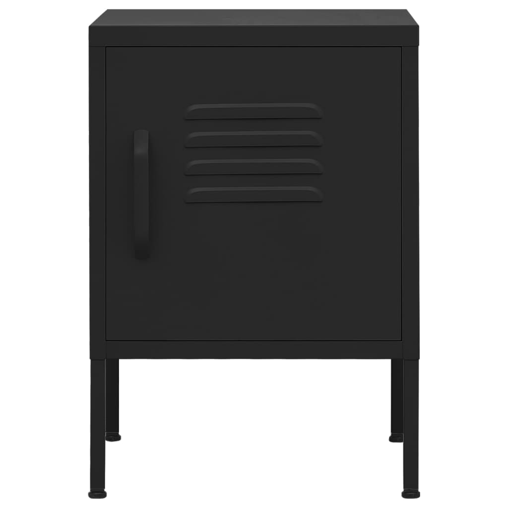 Bedside table black 35x35x51 cm steel