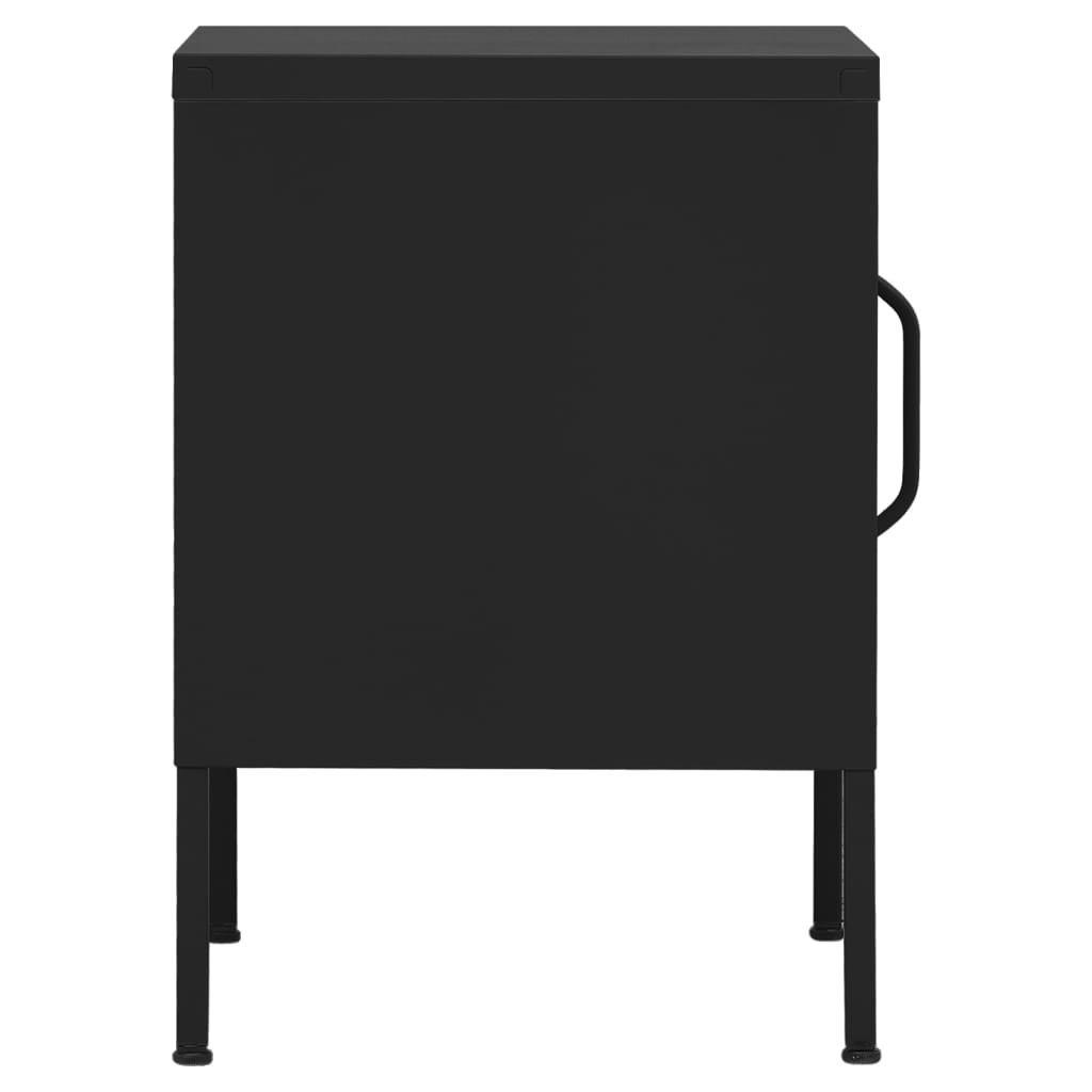 Bedside table black 35x35x51 cm steel