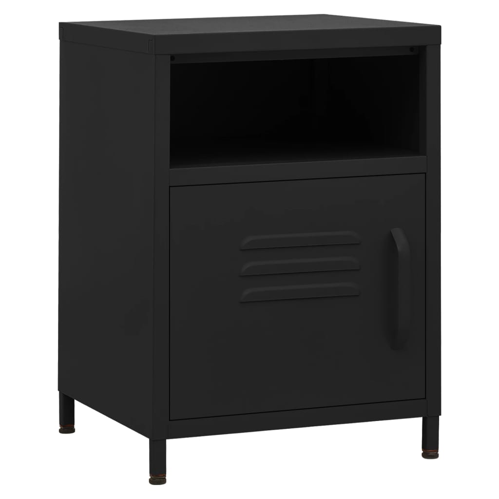 Bedside table black 35x35x51 cm steel