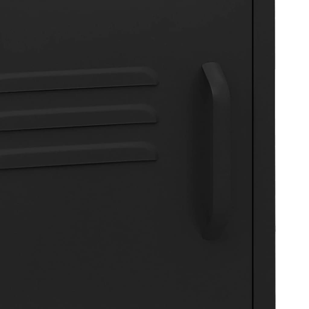 Bedside table black 35x35x51 cm steel