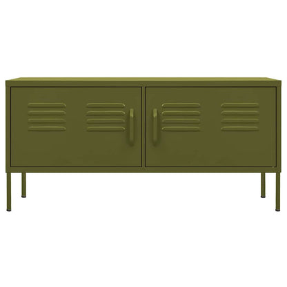TV-Schrank Olivgrün 105x35x50 cm Stahl