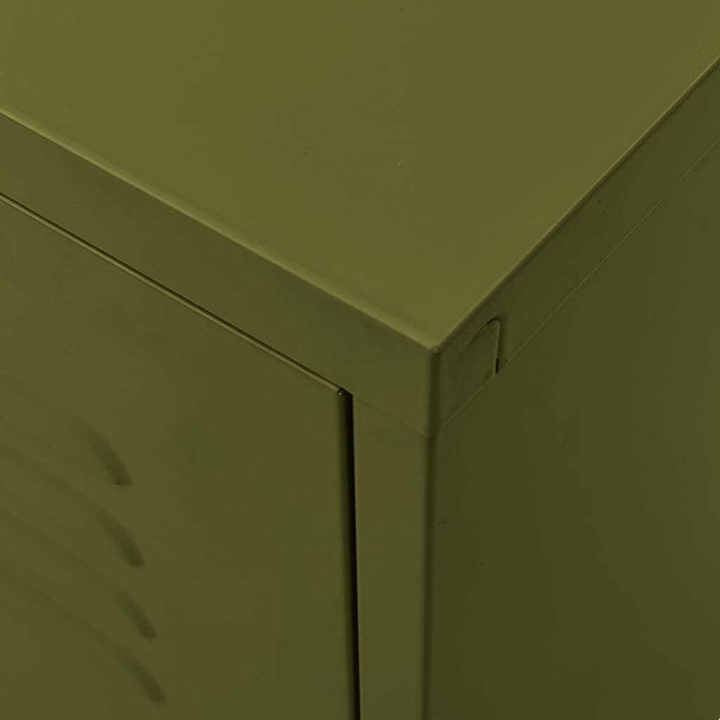 Meuble TV vert olive 105x35x50 cm acier