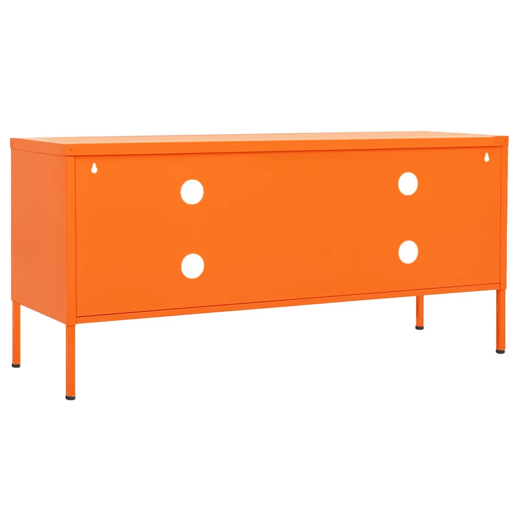 Meuble TV orange 105x35x50 cm acier