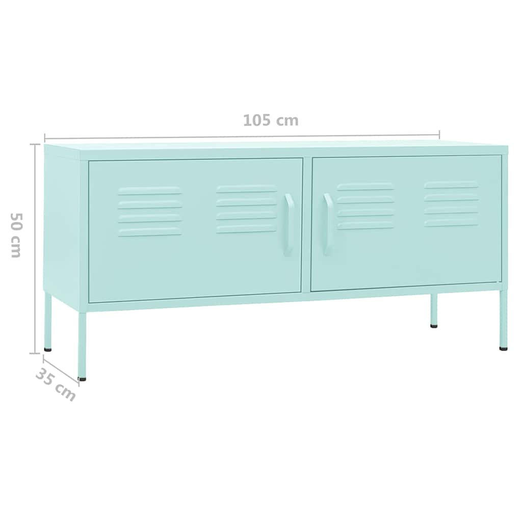 TV-Schrank Minzgrün 105x35x50 cm Stahl