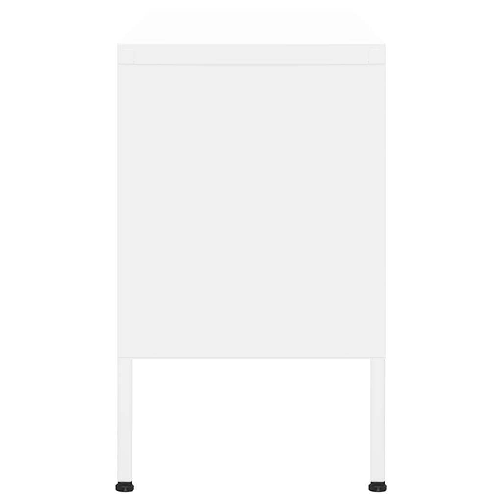 Meuble TV blanc 105x35x50 cm en acier