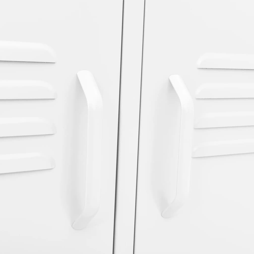 Meuble TV blanc 105x35x50 cm en acier