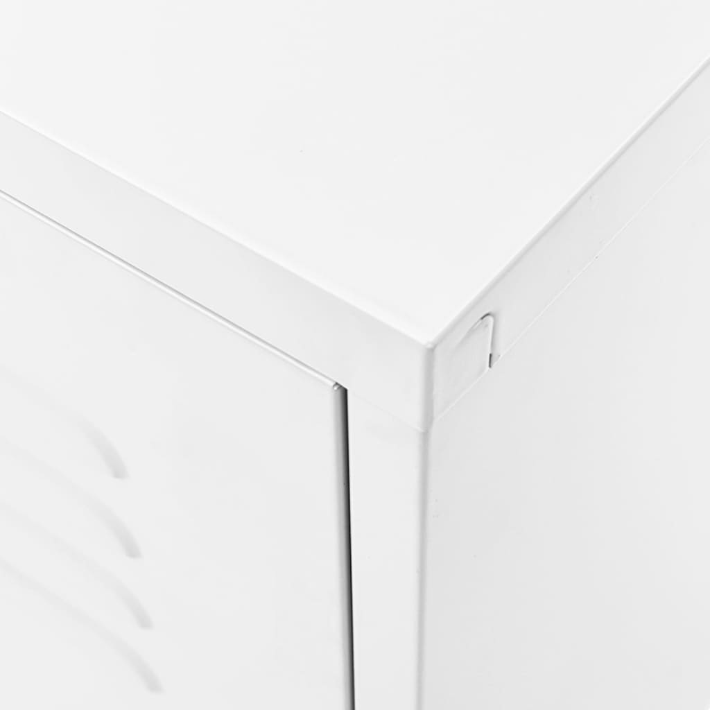 Meuble TV blanc 105x35x50 cm en acier