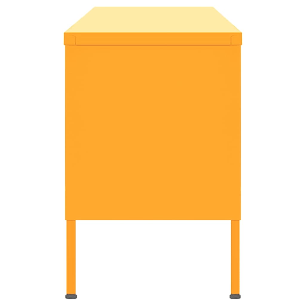 Meuble TV jaune moutarde 105x35x50 cm acier