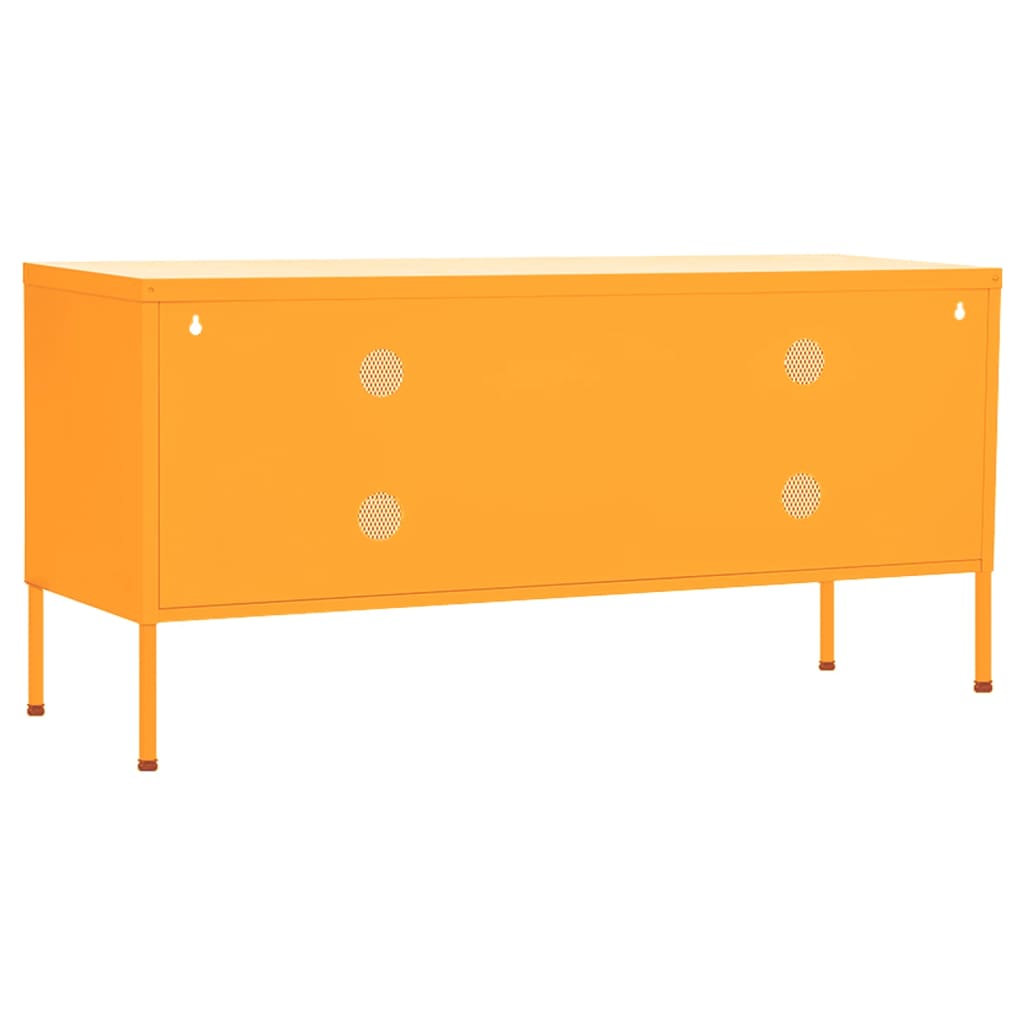 Meuble TV jaune moutarde 105x35x50 cm acier